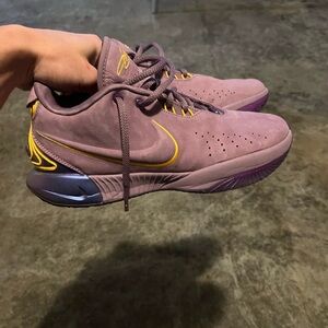 Nike Lavender and Gold Athletic Shoes LeBron 21